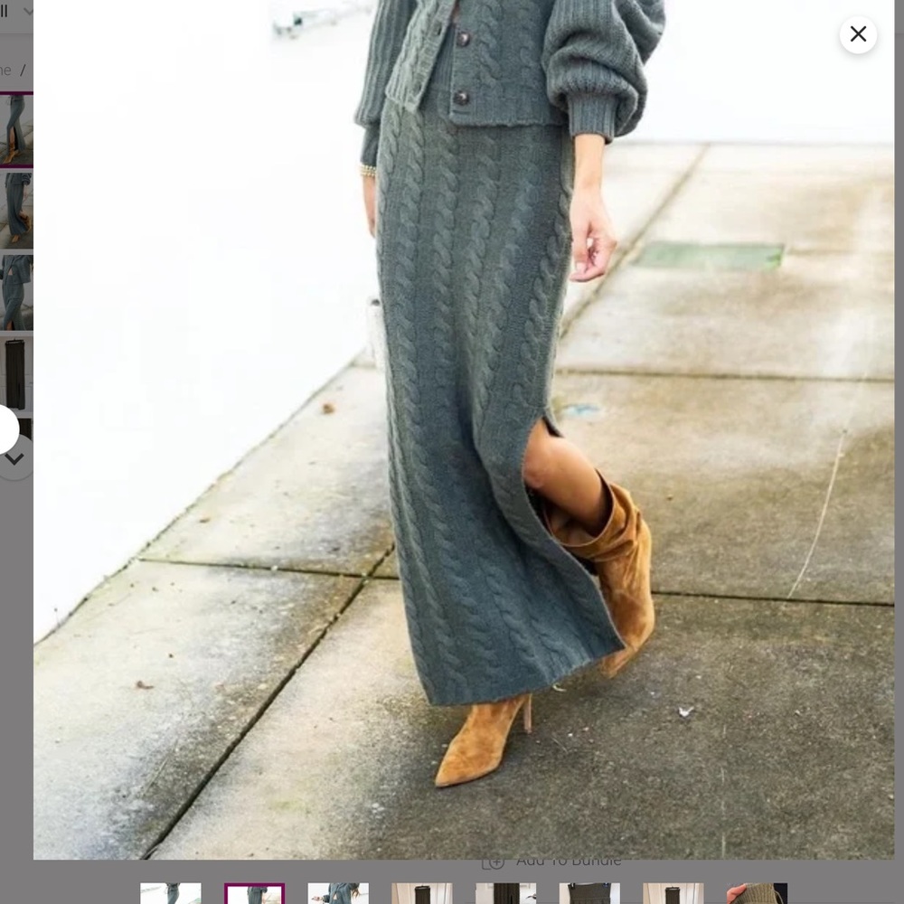 Something Navy Giselle High Waisted Cable Knit Skirt